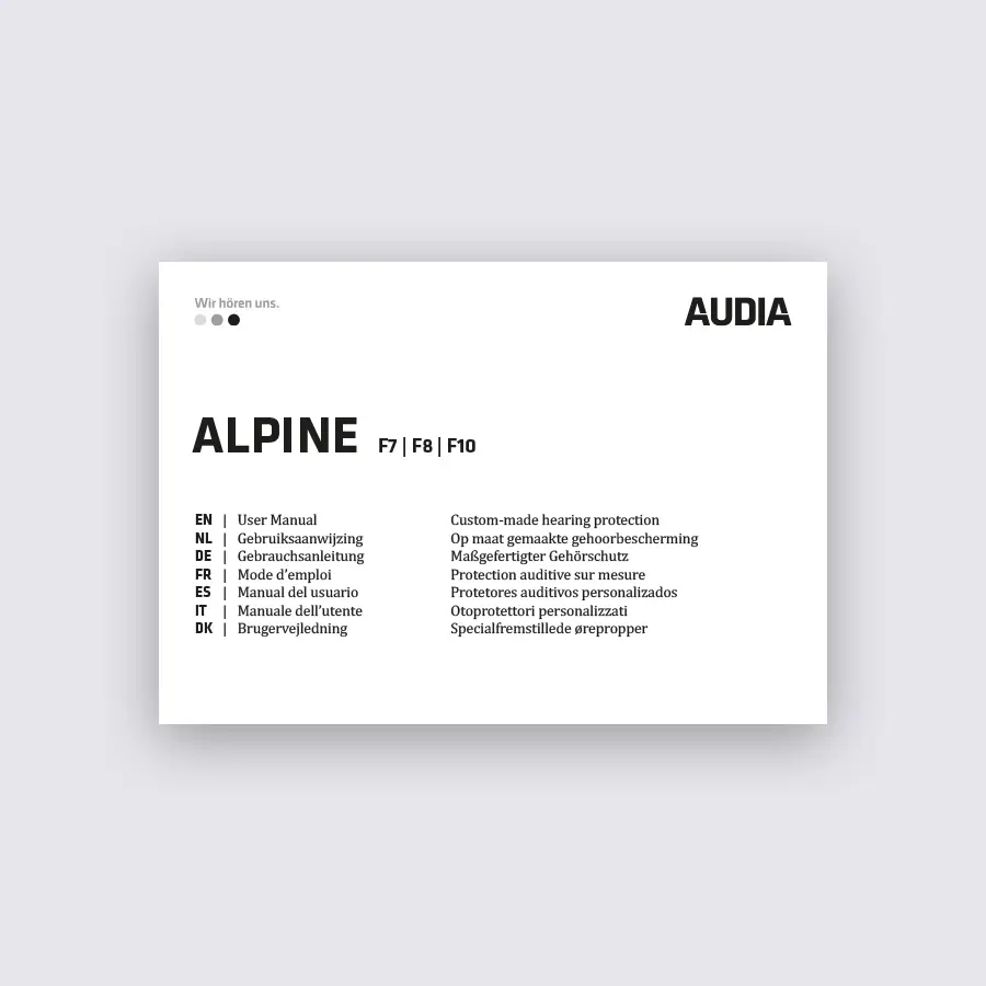 Audia Gebrauchsanleitung Alpine